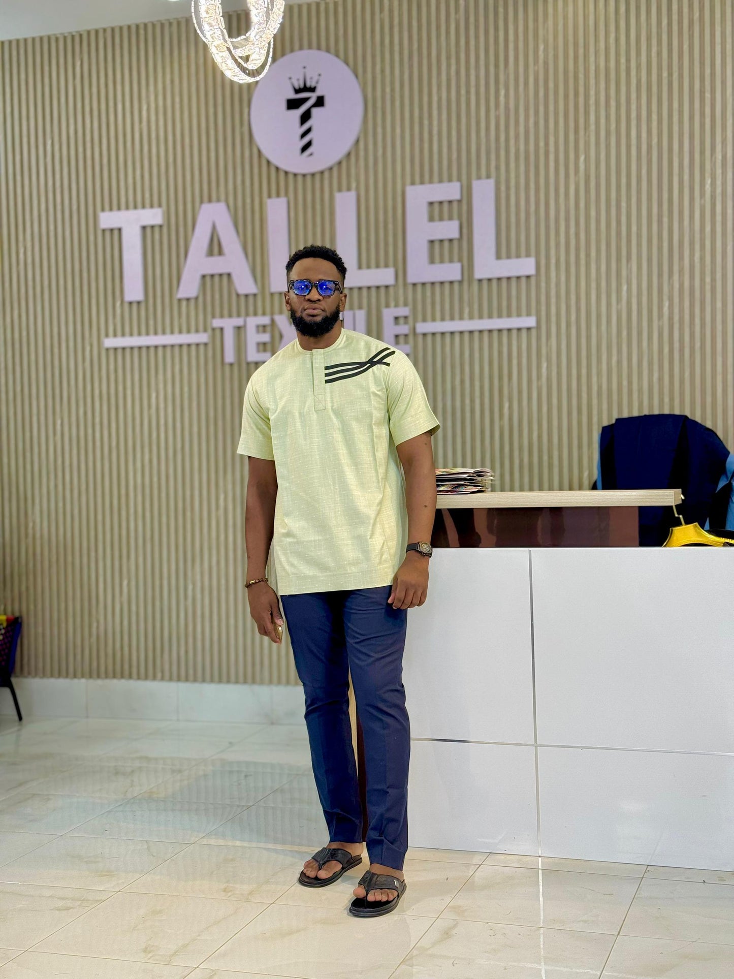Tenue demi-saison – Tissu de meilleure qualité (Vert clair à rayures noires)