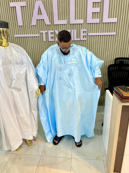 Grand Boubou en Bazin Designer – Meilleure Qualité