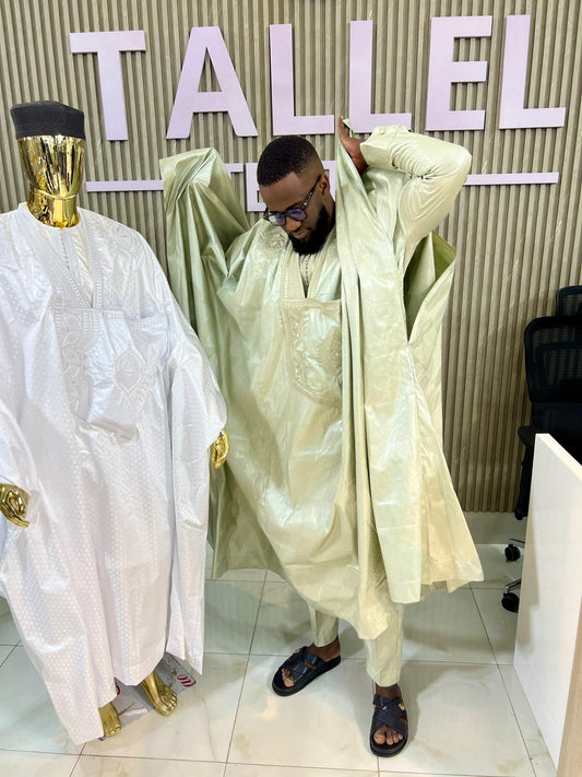 Grand Boubou en Bazin Designer – Meilleure Qualité